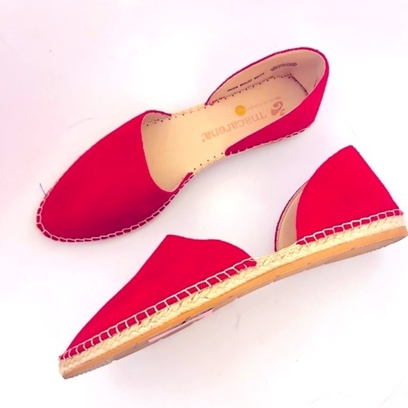 MACARENA Iris Red Suede Espadrille Flat Size 40 / us 9.5 NWOB - Picture 2 of 12